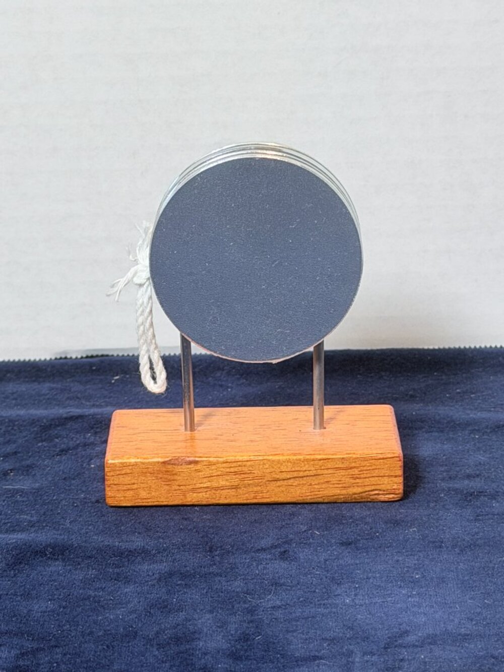 Rare Vintage Aluminum Yo-Yo on Wood Base